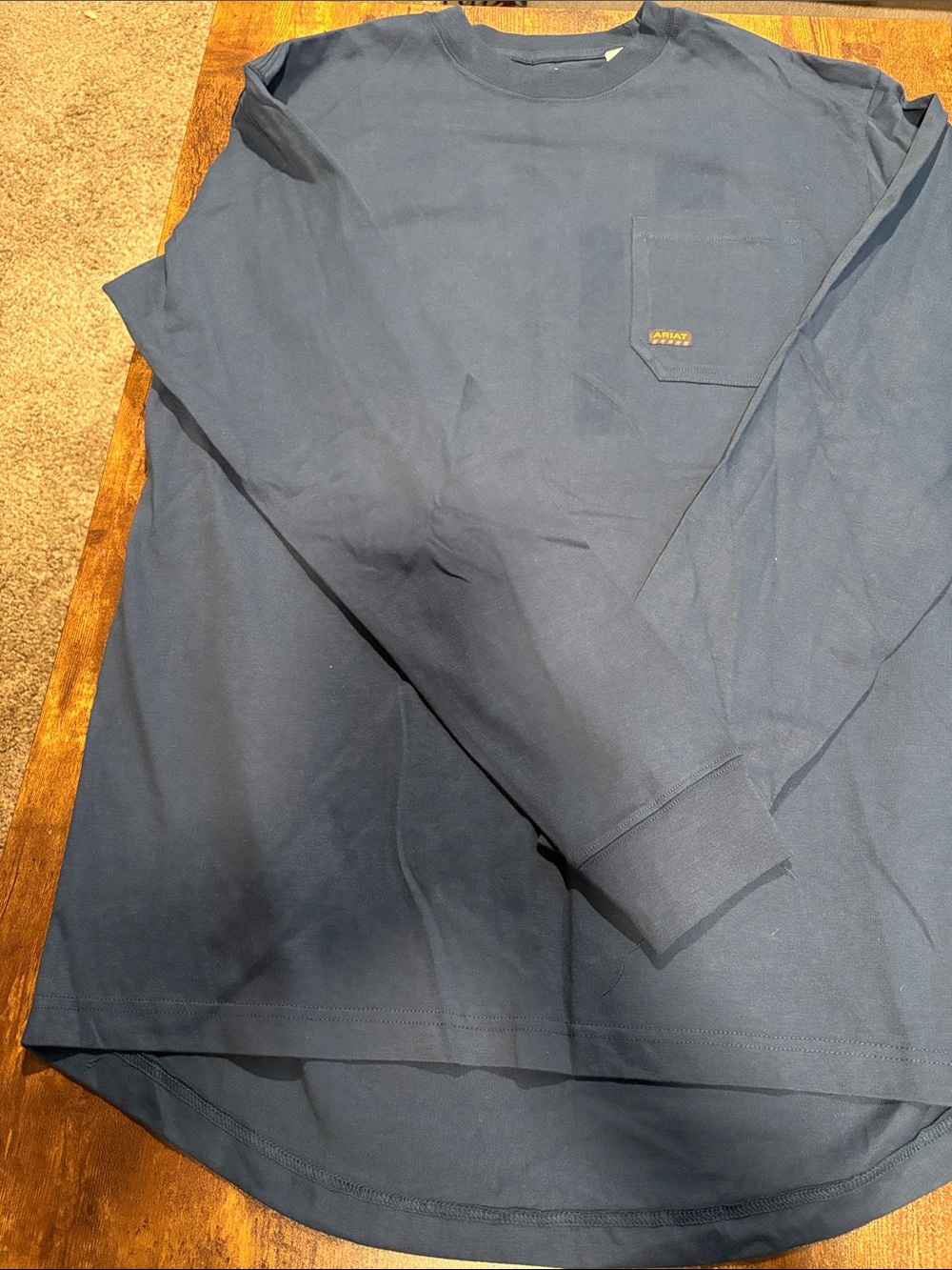Ariat Rebar- Union City Long Sleeve Work Tee Navy Blue Size L